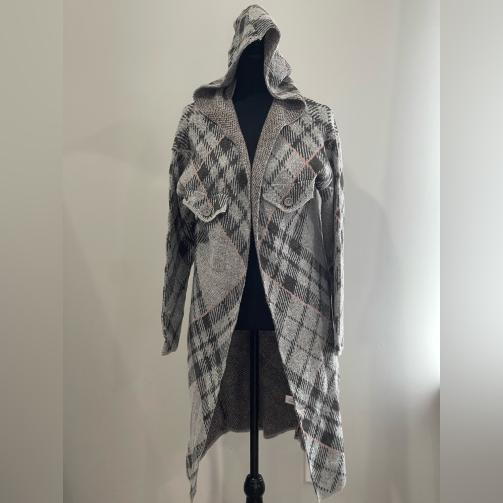 Love Ever After M‎ Plaid Hooded Women's Cardigan 462